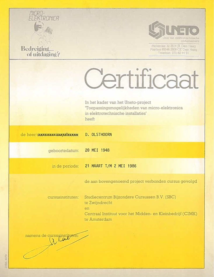 Micro-Elektronica-certificaat